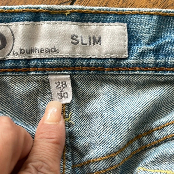 B by Bullhead Mens Slim Blue Denim Distressed jeans size 28 x 30 - Picture 10 of 16
